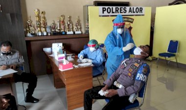 Deteksi-Dini,-Polres-Alor-Gelar-Rapid-Test--Antigen-Bagi-Anggota