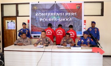 Sat-Polairud-Ungkap-Penangkapan-Ikan-Dengan-Menggunakam-Bahan-Kimia,-Polres-Sikka-Gelar-Konferensi-Pers