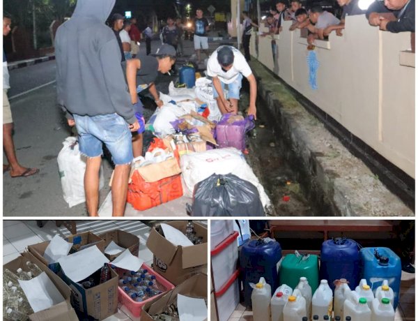 Polres Alor Gencarkan Razia Miras Ilegal, Ribuan Liter Sopi dan Moke Diamankan