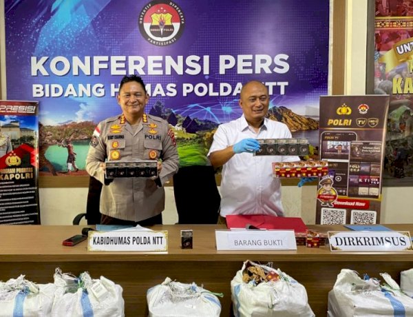 Polda NTT Ungkap Dua Kasus Perdagangan Tanpa Izin, 2.590 Bungkus Rokok Ilegal Disita