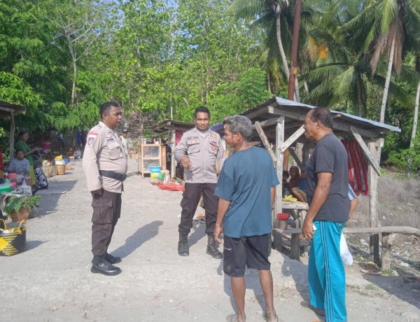 Polsubsektor Pantar Timur Gelar Patroli dan Himbauan Kamtibmas di Pasar Tradisional Bakalang