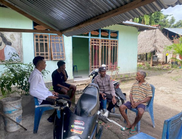 POLSEK ALOR TIMUR LAKSANAKAN PATROLI KAMTIBMAS DAN SAMBANG WARGA DI DESA MARITAING