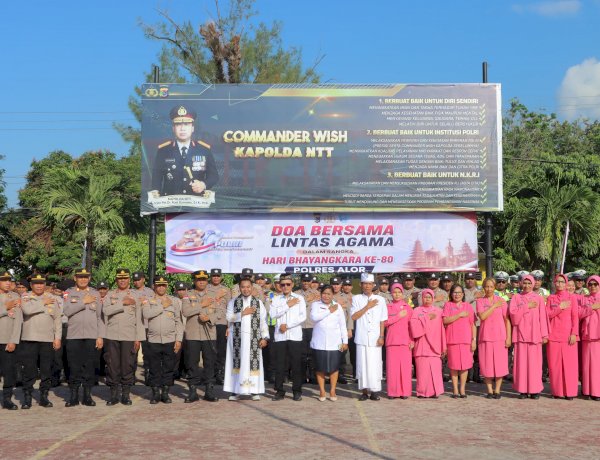 POLRES ALOR GELAR DOA BERSAMA LINTAS AGAMA, WUJUD SYUKUR DAN IKHTIAR MENYONGSONG HARI BHAYANGKARA KE-80