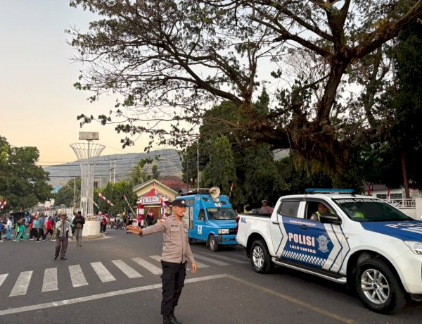 Polres Alor Amankan Jalan Santai dan Senam Massal Semarak HUT ke-81 RI