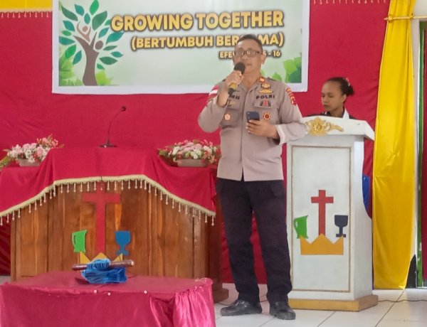 MINGGU KASIH, POLSEK ALOR TENGAH UTARA AJAK JEMAAT JAGA KERUKUNAN DAN KAMTIBMAS