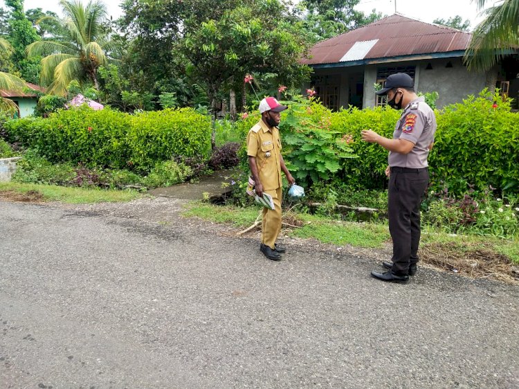 Patroli Dialogis Anggota Polsek ABAD Beri Himbauan Kamtibmas Penerapan Prokes Cegah Penyebaran Covid-19