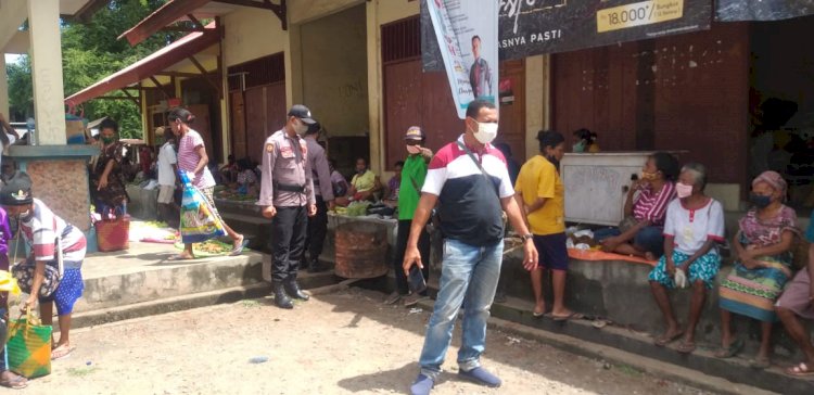 Penertiban Prokes di Pasar, Sejumlah warga di berikan teguran