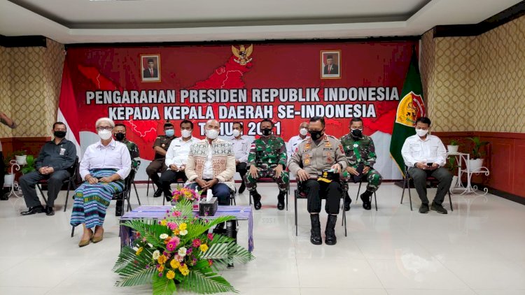 Kapolda NTT Ikuti Vicon Arahan Presiden RI Kepada Kepala Daerah Se-Indonesia Secara Virtual
