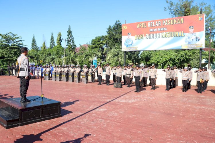 Polres Alor Laksanakan Apel Gelar Pasukan Dalam Rangka Hari Buruh Nasional