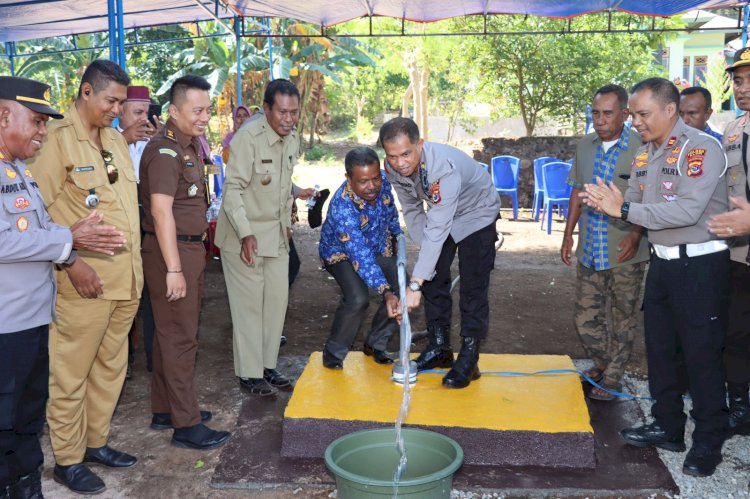 Dalam Rangka Hari  Bhayangkara ke 77, Polres Alor Resmikan Bantuan Air Bersih