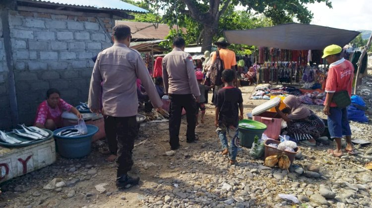 Polsek Pantar Giat Patroli dan Himbauan di Pasar Inpres Kabir untuk Ciptakan Lingkungan Aman