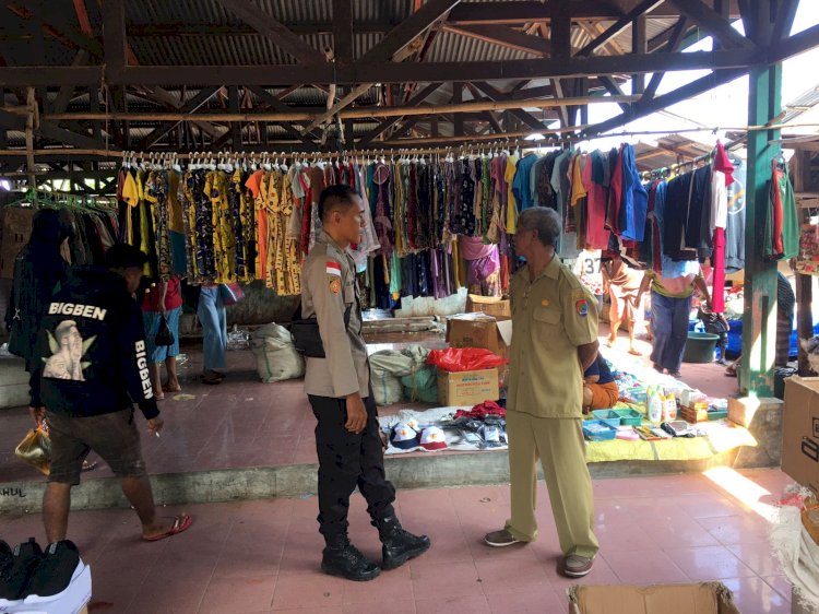 Polsek Pantar Lakukan Patroli dan Himbauan di Pasar Inpres Kabir untuk Cegah Kejahatan