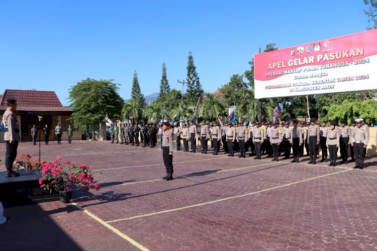 Apel Gelar Pasukan Operasi Mantap Praja Turangga 2024: Kesiapan Polres Alor dalam Mengamankan Pilkada Serentak 2024