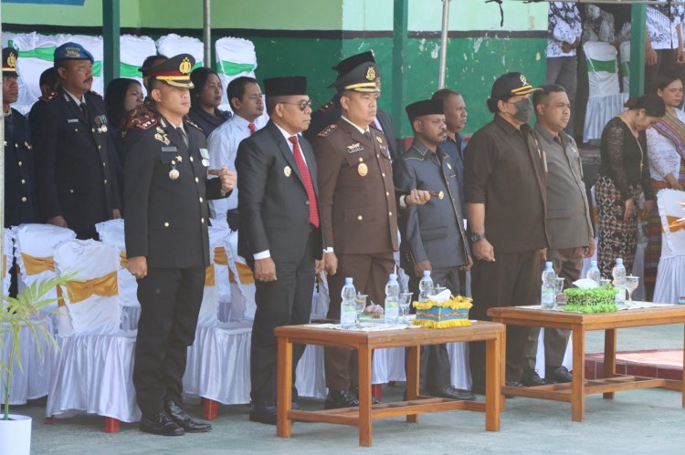 Kapolres Alor Hadiri Upacara HUT TNI Ke-79 di Makodim 1622/Alor