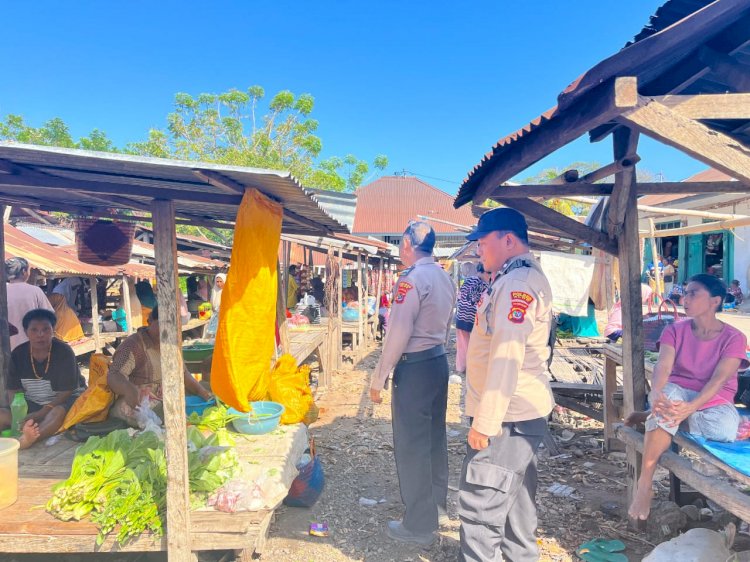 Polsek Pantar Laksanakan Patroli dan Himbauan di Pasar Kabir untuk Jaga Kamtibmas