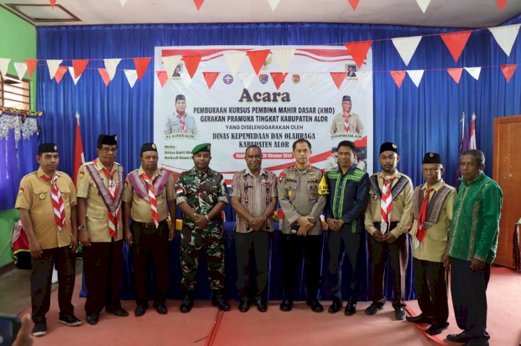 Kapolres Alor Hadiri Pembukaan Kursus Mahir Dasar Pembina Pramuka Kabupaten Alor 2024