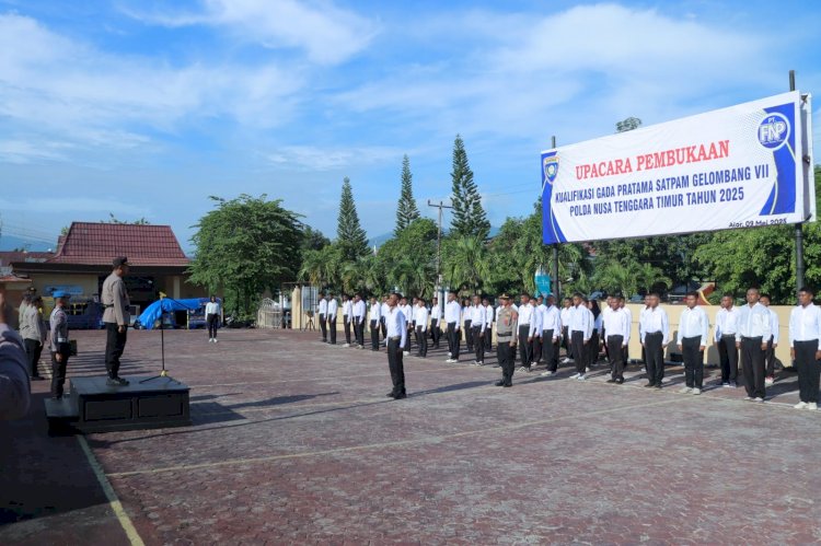 Kapolres Alor Pimpin Upacara Pembukaan Kualifikasi Gada Pratama Satpam Gelombang VII Polda NTT Tahun 2025