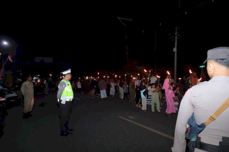 Polres Alor Laksanakan Pengamanan dan Pengawalan Pawai Malam Takbiran