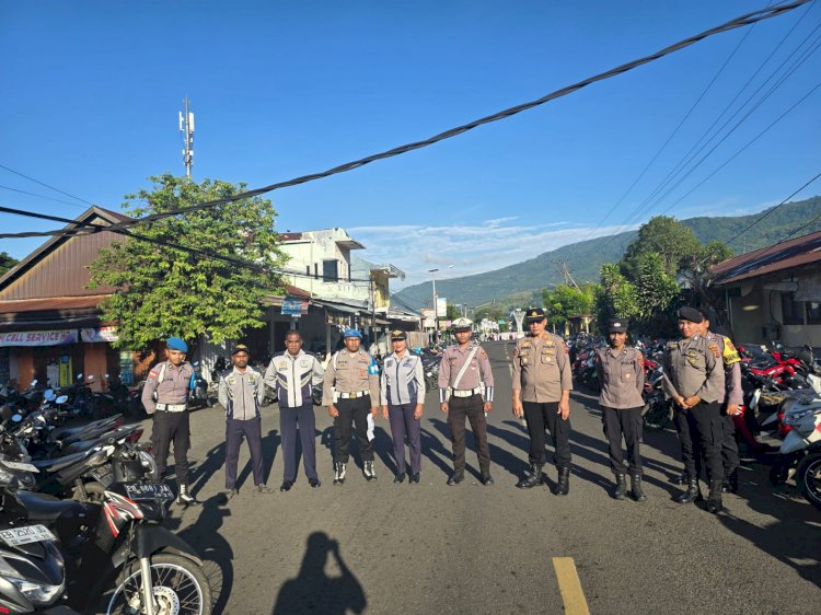 Polres Alor Bersama Instansi Terkait Melaksanakan Pengamanan Shalat Idul Adha 1446 H