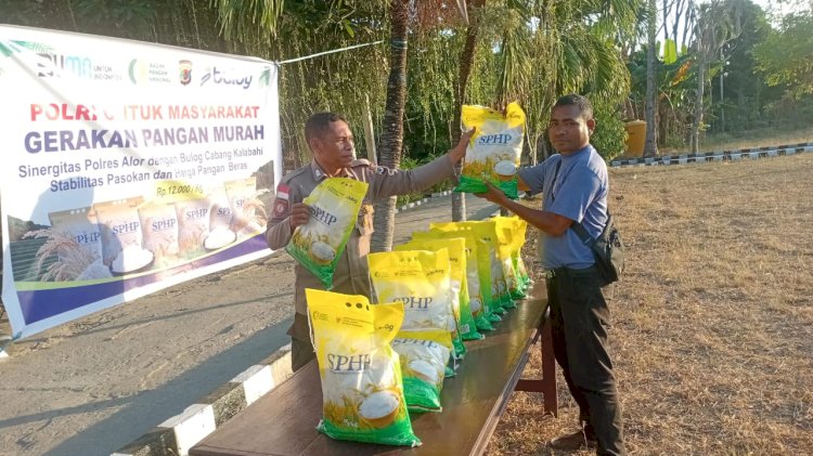 Polsek Abal Gelar Gerakan Pangan Murah, Warga Apresiasi Harga Beras Terjangkau