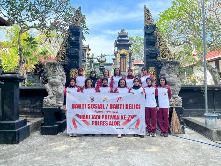 Dalam Rangka Hari Jadi ke-77, Polwan Polres Alor Gelar Bakti Religi di Rumah Ibadah