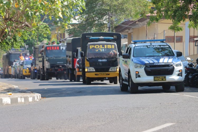 Polres Alor Gelar Patroli Skala Besar Gabungan TNI-Polri dan Satpol PP, Siap Amankan Aksi Unjuk Rasa