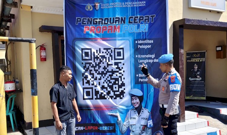 Seksi Propam Polres Alor Gelar Sosialisasi Layanan Pengaduan Cepat Melalui Barcode