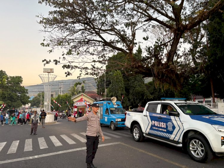 Polres Alor Amankan Jalan Santai dan Senam Massal Semarak HUT ke-81 RI