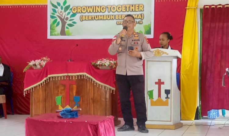 MINGGU KASIH, POLSEK ALOR TENGAH UTARA AJAK JEMAAT JAGA KERUKUNAN DAN KAMTIBMAS